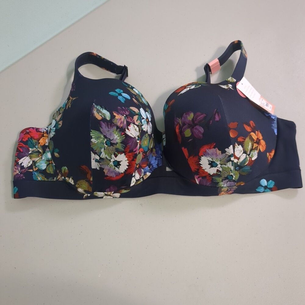 Cacique Plus Size Comfort Bliss Full Coverage Bra floral print 46dd new with tag